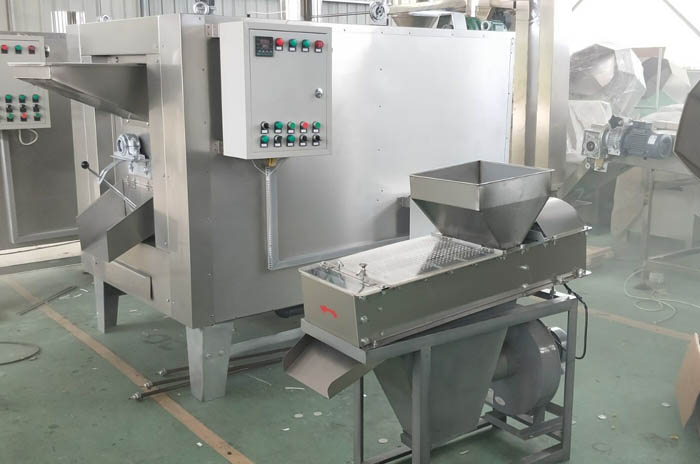 DHL-1 peanut roaster and GT-4 roasted peanut peeling machine